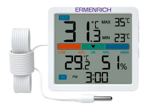 a fotón:  Ermenrich Report WR10 hőmérséklet- és páratartalom-mérő, kép 1