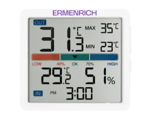 a fotón:  Ermenrich Report WR10 hőmérséklet- és páratartalom-mérő